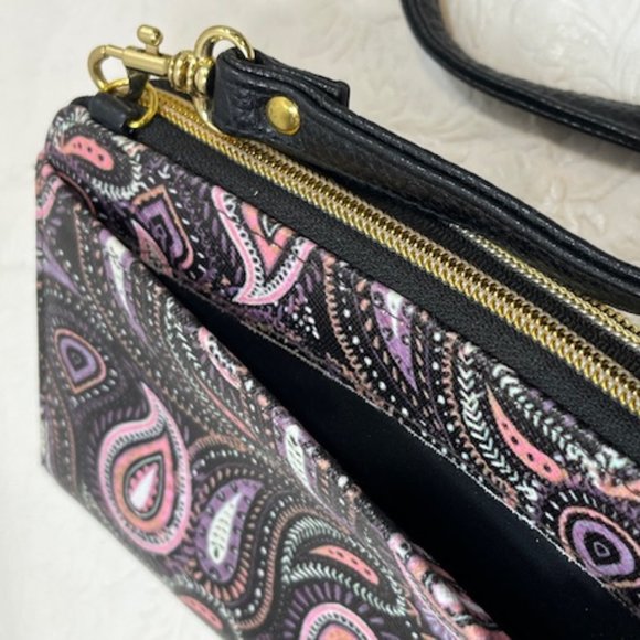 Buxton Pretty Paisley Ultimate Zip Around Organizer Crossbody Shoulder Bag - Picture 5 of 13